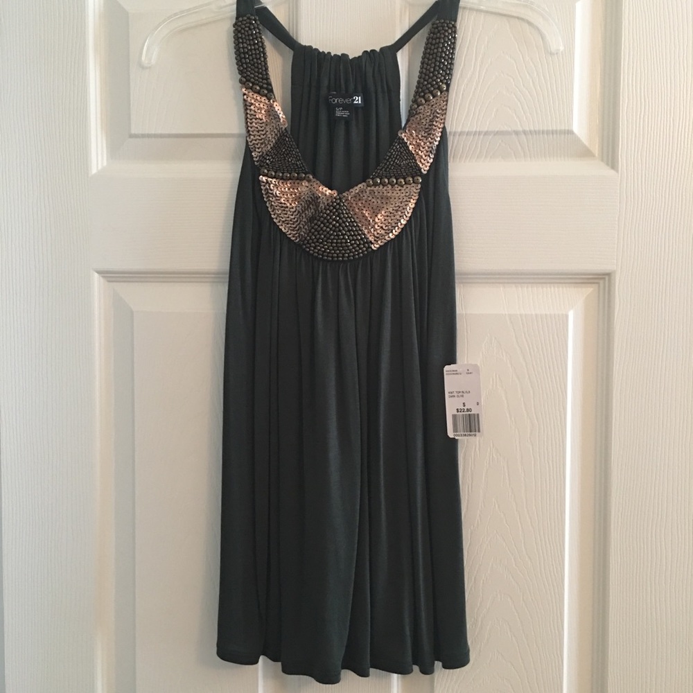 Forever 21 sequin bib tank top